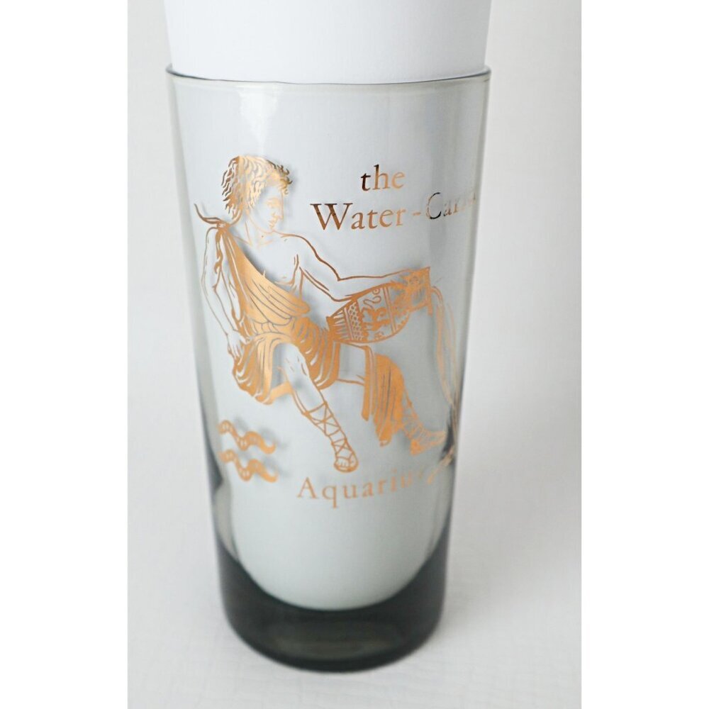 Vintage Horoscope Aquarius Cocktail Drinking Glass Highball Tumbler Barware